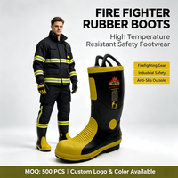 Bottes de sécurité en néoprène pour pompiers, résistantes au feu et à la chaleur, pour hommes, utilisation en cas d'incendie, logo personnalisé, ISO CE