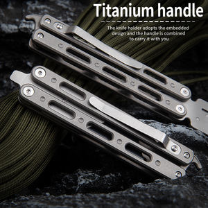 سكين تيتانيوم Balisong قابل للطي سهل الحمل للتدريب في الهواء الطلق و من من من من من من من من من من - Product Image 5