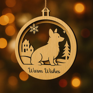 Pafu, decoración navideña, adornos de madera con Corgi Golden Retriever, <span class=keywords><strong>Pastor</strong></span> Alemán, Border Collie, diseño, letrero de perro de madera de Navidad - Product Image 5