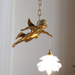 Lámpara Colgante de Estilo Francés, Totalmente de Cobre, con Cristal, para Patio, Entrada, Balcón, Dormitorio, 220V, Estilo Vintage - Product Image 4