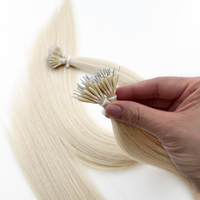 Platinum Blonde Nano Tip Extensions de cheveux humains russes #60 Super Double Drawn 22in RTS