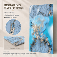 Panel de Pared de PVC con Aspecto de Piedra Turquesa Dorada MORLENX, Resistente a los Rayones, Formato Grande, para Proyectos de Tiendas Minoristas