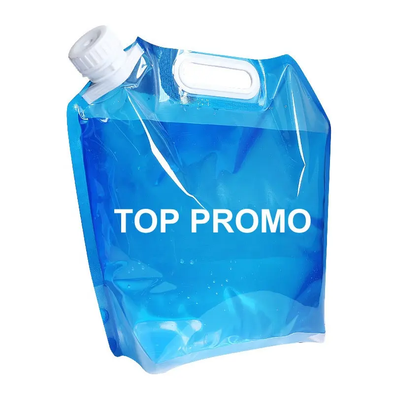 Imballaggio dell'acqua Stand up Pouch Bag bottiglie d'acqua 10L Water Storage Bag plastica trasparente da 5 litri con accessori per coperchio all'aperto