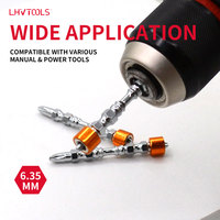 LJ-102 10 embouts de tournevis cruciformes double extrémité 65 mm, anneau magnétique en aluminium, finition miroir, acier S2, étui orange, DIY OEM