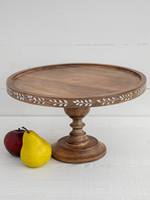 Support à gâteau en bois artisanal écologique de qualité supérieure, compatible lave-vaisselle, pour la présentation de gâteaux de mariage, la présentation de desserts, l'utilisation en équipement de restauration