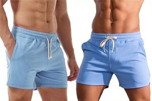 กางเกงขาสั้นออกกำลังกายผ้าเทอร์รี่เนื้อนุ่ม ระบายอากาศ ไม่ยับ พิมพ์ลายด้วยความร้อน รับผลิตตามสั่ง พร้อมสกรีนโลโก้ รุ่น H2133 - Product Image 2