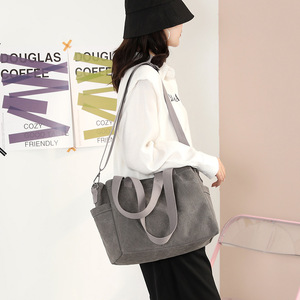 Simple Handheld One Shoulder Women's <b>Bag</b> New <b>Canvas</b> <b>Bag</b> <b>Large</b> Capacity Fashion Versatile Casual Tote <b>Bag</b> - Product Image 3