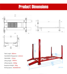 Meilleur prix pour un élévateur de stationnement de véhicules à 4 colonnes, double voiture, élévateur de stationnement automatique à 4 poteaux pour garage - Product Image 3