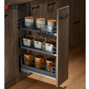 Armario de cocina WELLMAX, cajón deslizante de hierro, cesta, estante multifuncional para cubiertos, soporte para especias, organizador extraíble para Zaman Sepeti - Product Image 3