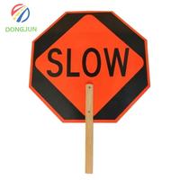 Palette de contrôle du trafic de passage pour piétons réfléchissante double face à main Avertissement de sécurité à main Stop/Go panneaux de signalisation