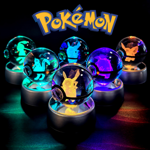 Lampe de nuit 3D <span class=keywords><strong>Pikachu</strong></span> Mewtwo Mew Gengar <span class=keywords><strong>avec</strong></span> base pour boule de cristal, figurine <span class=keywords><strong>Pokeball</strong></span> en verre, cadeau d'anniversaire japonais - Product Image 4