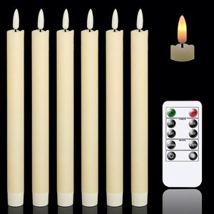 Real Wax Plastic Battery Operated Window Flameless 3D <b>Wick</b> LED Taper <b>Candle</b> Warm Light Remote Control Handmade Christmas Table - Product Image 1