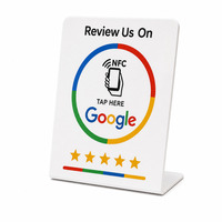 Carte de revue NFC et plaque acrylique avec code QR pour la collecte d'opinions clients des restaurants – Présentoir de comptoir