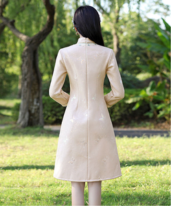 Verano tradicional <span class=keywords><strong>Qi</strong></span> <span class=keywords><strong>PAO</strong></span> elegante retro de longitud media chica versión mejorada estilo chino damas jóvenes mujeres cheongsam fábrica - Product Image 3