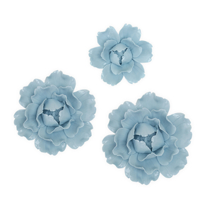 Décoration murale florale en céramique bleue F004BL pour salon, fond mural floral, décoration murale florale en rose - Product Image 2