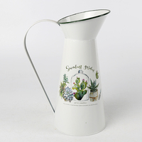 Dekorasi populer desain kaktus Pastoral vas bunga pot bunga logam Pitcher bentuk Plante wadah kemasan/pengemasan hadiah