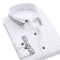 Camisa de Manga Larga Estampada para Hombre, Corte Ajustado, Moderna y Casual, Camisa Versátil para Jóvenes