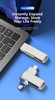 Clé USB 3 en 1 en métal Type C USB 3.0 2.0 Stick Pendrive 16 Go-64 Go OTG Flash Drive Nouvelle haute qualité pour iPhone PC Téléphone