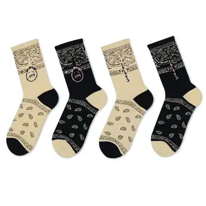 Breathable Paisley Funky Socks New Design Cheap Happy Custom Logo Grimace Pattern Casual Men Ankle Adults Knitted Women's Socks