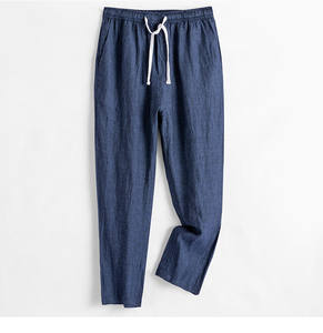 <span class=keywords><strong>Pantaloni</strong></span> in <span class=keywords><strong>Lino</strong></span> da <span class=keywords><strong>Uomo</strong></span>, Cotone Traspirante Estivo, Gamba Dritta, Tinta Unita, Vita Elastica, <span class=keywords><strong>Pantaloni</strong></span> Casual in <span class=keywords><strong>Lino</strong></span> - Product Image 3