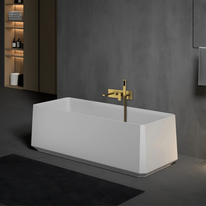 Brass Bathtub Faucet Wall Mounted Bathtub Showerhead Concealed Showerhead Set with 2 Functions <b>Brushed</b> Gold - Product Image 1