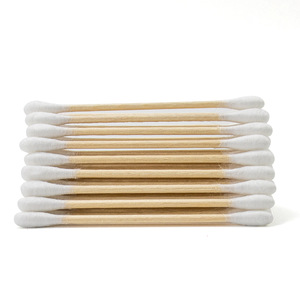 Hisopos de algodón de doble punta Bonson, 7 cm, con mango de madera, de una sola capa, para el cuidado de la piel, desmaquillante y limpieza de oídos - Product Image 2