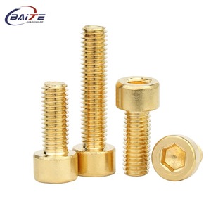 Vis à tête <span class=keywords><strong>hexagonale</strong></span> en laiton pur M2 M3 M4 M5 M6 M8 M10 vis hexagonales boulons en cuivre Allen - Product Image 2