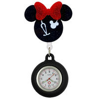 Badge rétractable en PVC brillant de dessin animé NYY pour infirmière et médecin, avec clip de montre médicale d'hôpital, mouvement à quartz