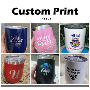 12 унций красочные дорожные кофейные Бокалы из нержавеющей стали с двойной стенкой вакуумной изоляцией термальный стакан для вина с красной крышкой - Product Image 6