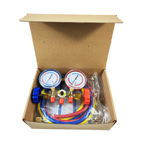Jauge de collecteur AC manomètre automobile 3 voies para réfrigérant avec jauges antichoc tuyaux coupleurs 536G compteur de réfrigérant
