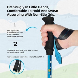 Bâtons <span class=keywords><strong>de</strong></span> randonnée pliables légers pour enfants, bâtons <span class=keywords><strong>de</strong></span> randonnée rétractables pour enfants, bâtons <span class=keywords><strong>de</strong></span> trekking télescopiques en aluminium, bâtons <span class=keywords><strong>de</strong></span> <span class=keywords><strong>ski</strong></span> réglables - Product Image 4
