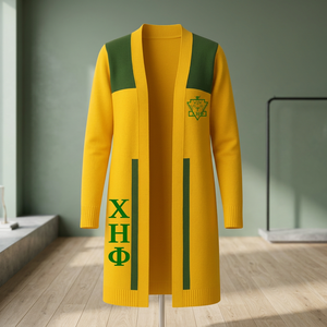 Chi Eta Phi Women's Winter Casual Knitted Wool/Cashmere Embroidery <b>Front</b> Logo Long Sleeve O-Neck High Quality <b>Cardigan</b> - Product Image 3