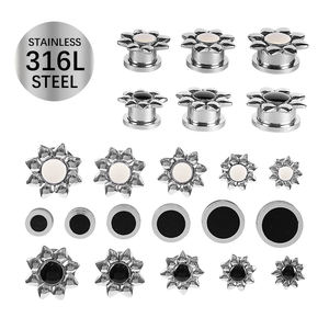 Günstige 30-teilige Set Ohrgurt Edelstahl Double Flared Tunnels Messgeräte Plug Piercing - Product Image 3
