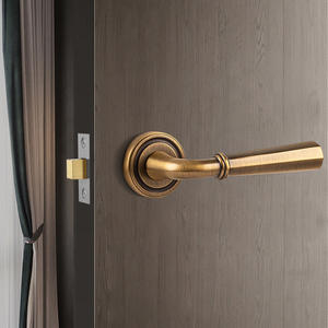 フレンチスタイル良質真鍮ロックハンドルドア真鍮プライバシー通路ほぞ穴ロック - Product Image 3