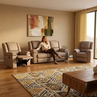 Canapé sectionnel inclinable manuel Chesterfield moderne en PU avec logo personnalisé, surdimensionné, 5 places, configuration 3+1+1