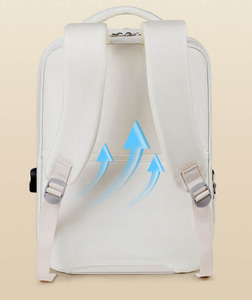 15.6" Waterproof Eco-Friendly Nylon <b>Laptop</b> <b>Backpack</b> Arcuate Shoulder Strap Zipper Closure Open Airbag Protection Large Capacity - Product Image 3