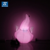 Décoration extérieure de cour d'Halloween Forme de feu gonflable Lumières LED Lampe hantée pour la décoration