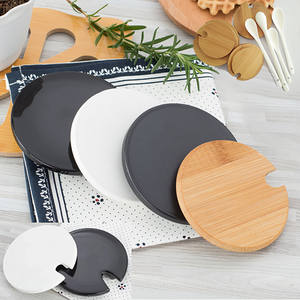 Taza de Cerámica Impression Pioneer con Tapa de Bambú, Cubierta Antipolvo de Porcelana para Café, Té, Regalo - Product Image 1