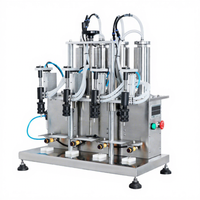 Remplisseuse semi-automatique électrique à 4 têtes pour petits flacons de cosmétiques, huiles essentielles, parfums et flacons métalliques, remplissage sous vide