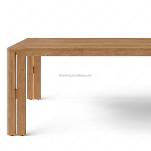FERLY Ensemble de <span class=keywords><strong>table</strong></span> et de chaises d'extérieur rectangulaire en teck massif moderne artisanal de luxe, mobilier de <span class=keywords><strong>haute</strong></span> qualité - Product Image 3