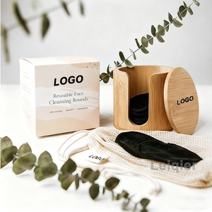 Tampons démaquillants réutilisables avec logo personnalisé, écologiques, avec sac et support en bambou pour tous les types de peau, lingettes démaquillantes - Product Image 4