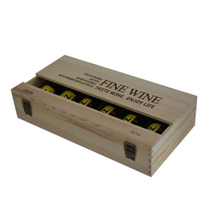 Caja de Madera para Seis Botellas de Vino, de Pino Macizo, con Tapa Abatible, para Almacenamiento de Bebidas, Hecha a Mano, Grosor Personalizable - Product Image 5