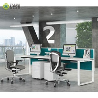Muebles de oficina simples Mesa de trabajo moderna Escritorio de oficina de metal para dos