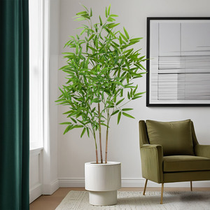 Hojas de Bambú Artificiales, Elegantes y Grandes, para Decoración de Restaurantes y Hoteles, Separadores de Espacios, Decoración de Jardines y Céspedes, Serigrafía - Product Image 3