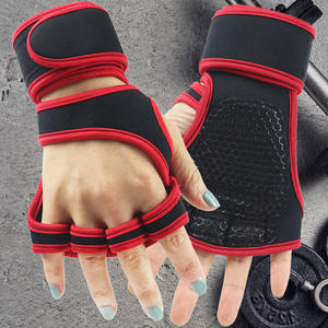 Fitness Sports Cross Training Guantes con soporte de muñeca para levantamiento de pesas, entrenamiento de gimnasia y levantamiento de pesas-Acolchado de silicona - Product Image 5