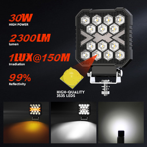 Lampe <span class=keywords><strong>de</strong></span> travail carrée à 14 LED, éclairage <span class=keywords><strong>de</strong></span> <span class=keywords><strong>position</strong></span> 30W, phare <span class=keywords><strong>de</strong></span> travail LED en acier, éclairage <span class=keywords><strong>de</strong></span> conduite pour <span class=keywords><strong>tracteur</strong></span>, camion, voiture, 4 pouces - Product Image 3