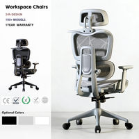 Chaise de bureau ergonomique multifonctionnelle en maille, pivotante et réglable, pour la maison et le bureau – Chaise de bureau confortable avec repose-pieds