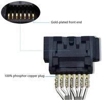 Cable SATA3.0 50CM 90/180 grados con pestillo de bloqueo 6Gbps serie III Compatible con Serial ATA HDD SSD cobre + PVC en Stock