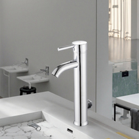 Mitigeur de robinet de lavabo rond en laiton haut