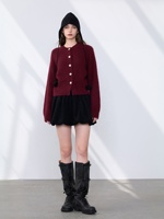 100% Reiner Kaschmir Umweltfreundliche Vintage Strickjacke für Damen Rundhals-Knopfleiste Reguläre Ärmel Gerippte Bündchen Weicher Warmer Winter-Pullover